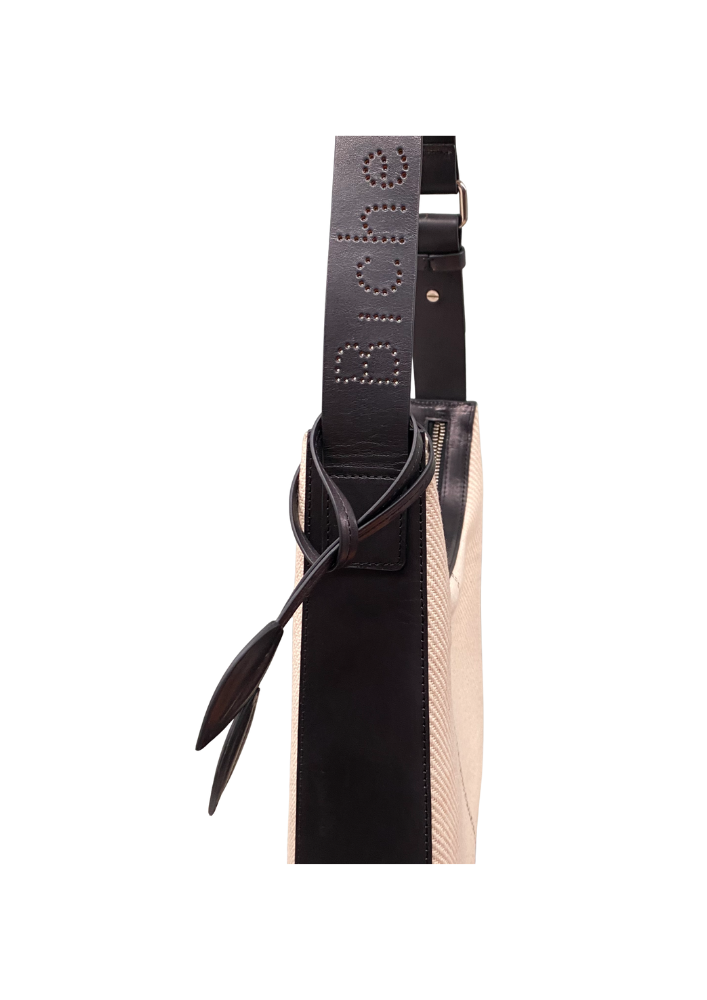 Bibiche Leather & Canvas - White Black
