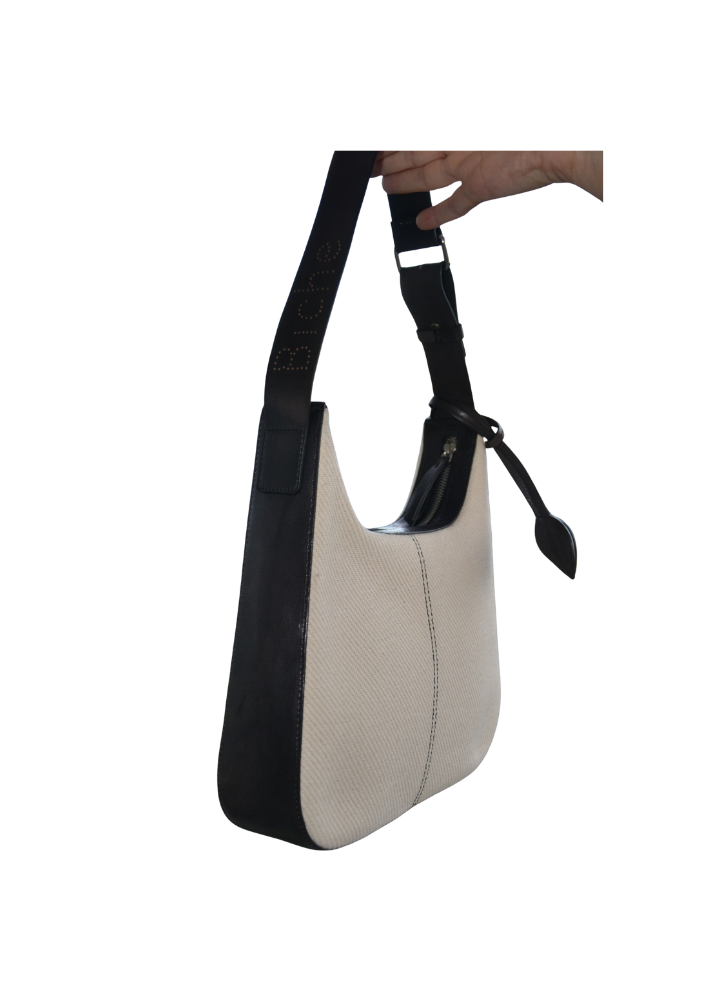 Bibiche Leather & Canvas - White Black
