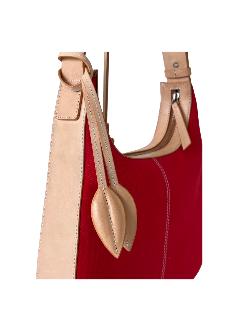 Bibiche Leather & Canvas - Red Natural