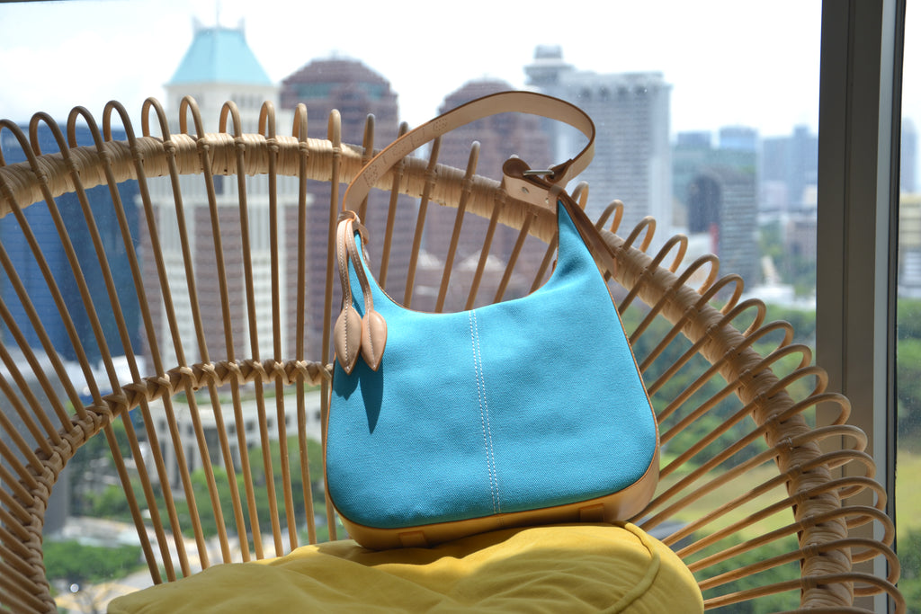 Bibiche Leather & Canvas - Turquoise Neutral