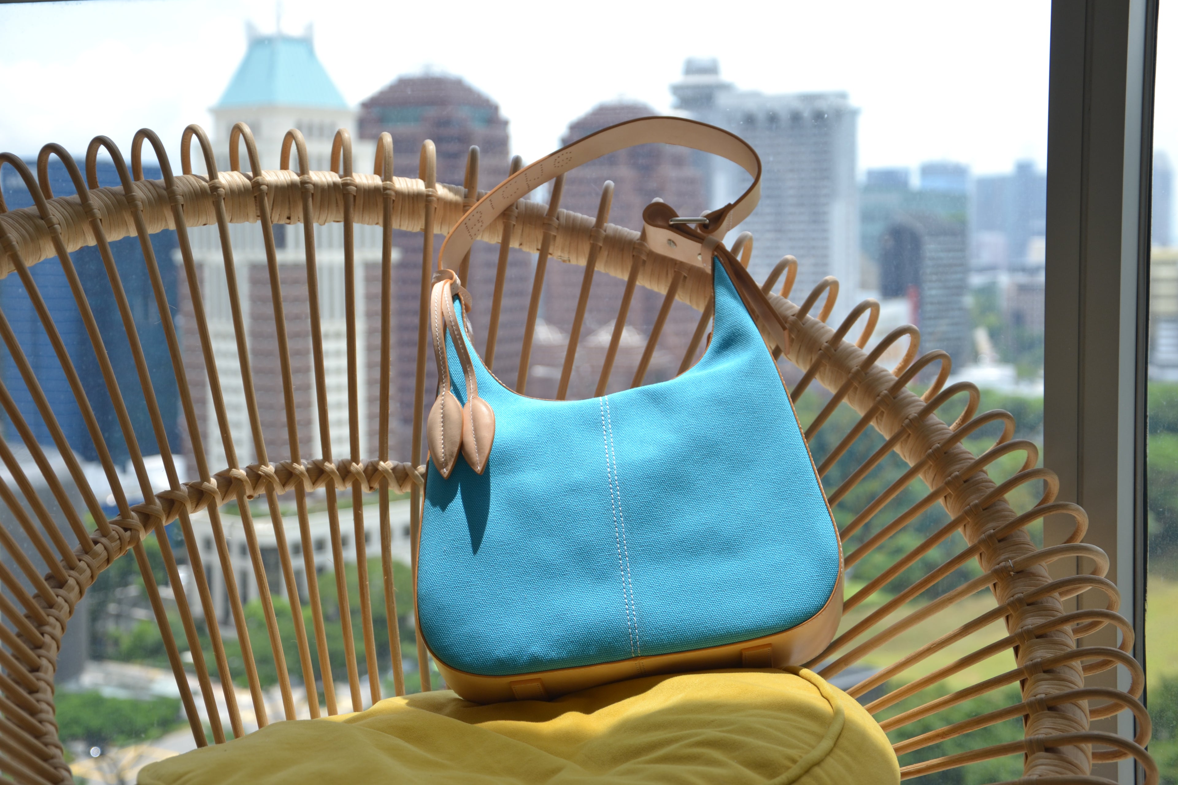Bibiche Leather & Canvas - Turquoise Neutral