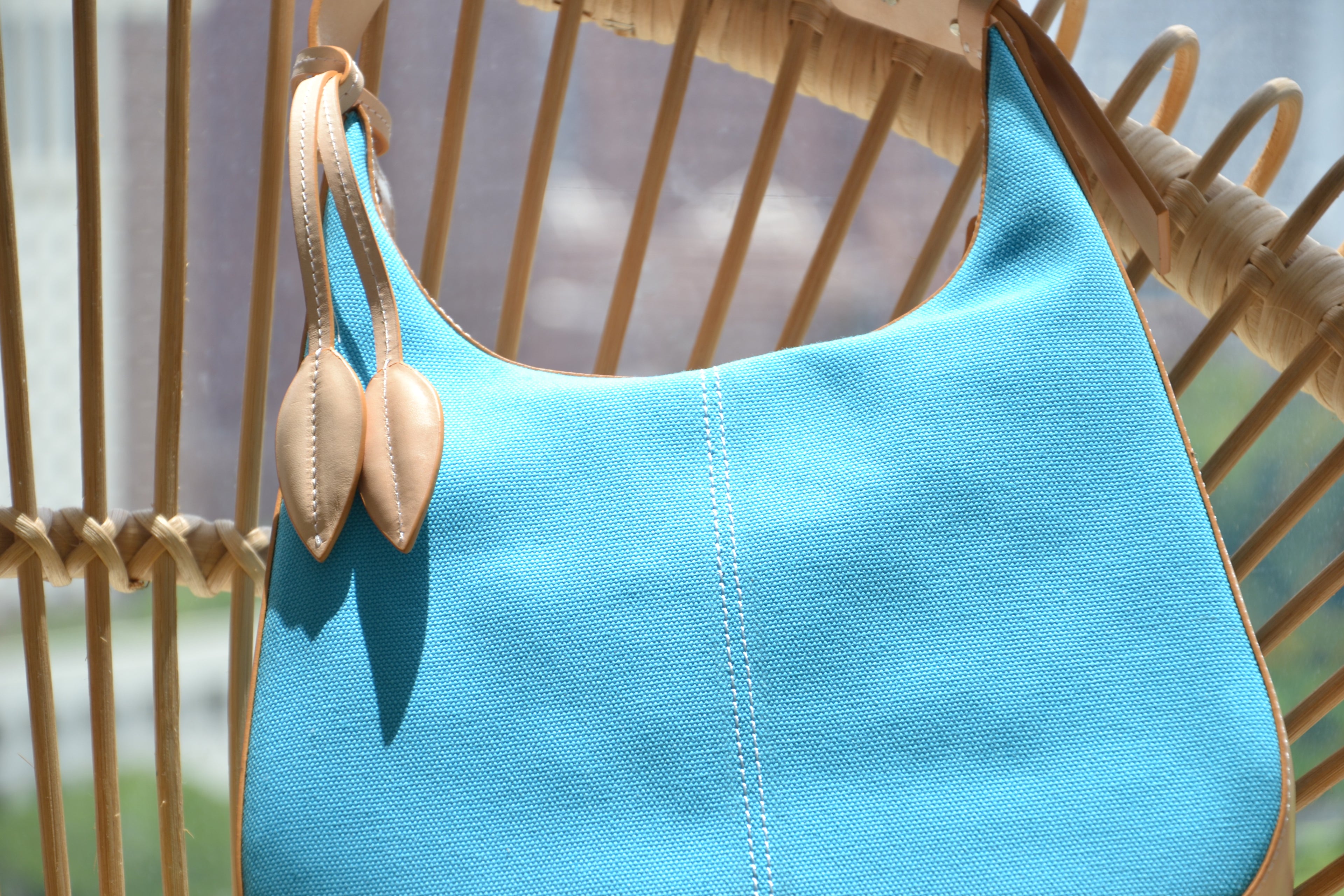 Bibiche Leather & Canvas - Turquoise Neutral