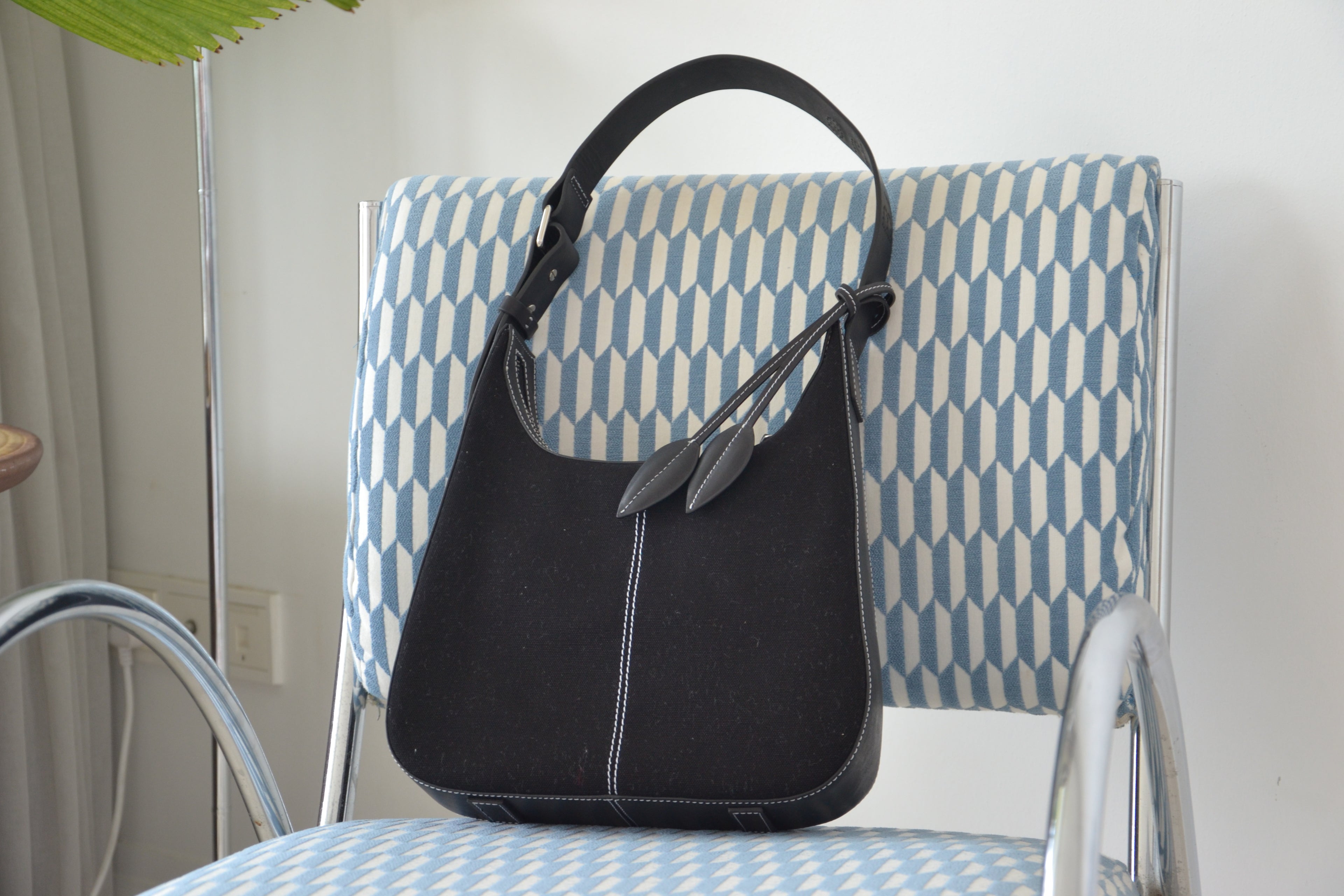 Bibiche Leather & Canvas - Black & Ivory