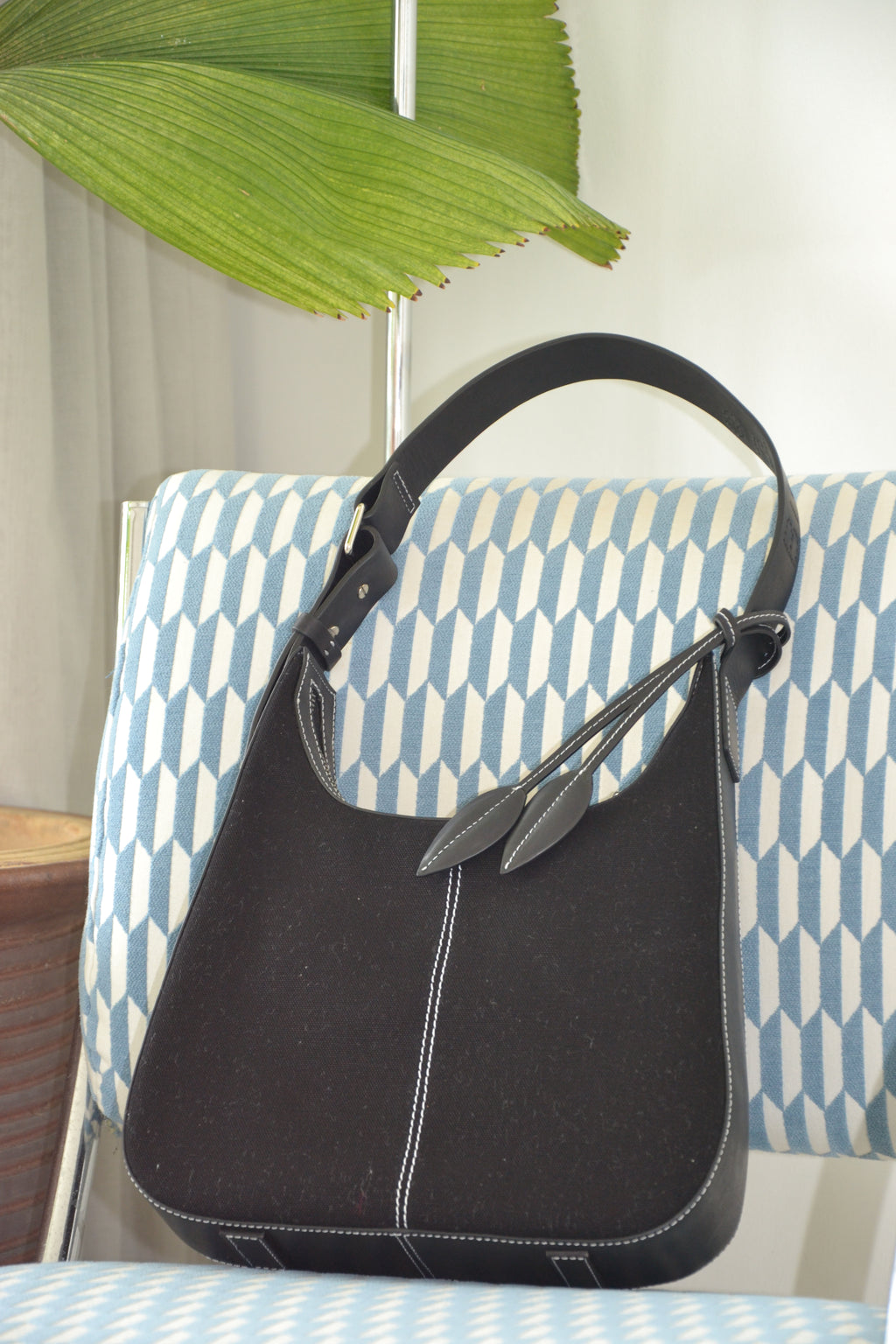 Bibiche Leather & Canvas - Black & Ivory