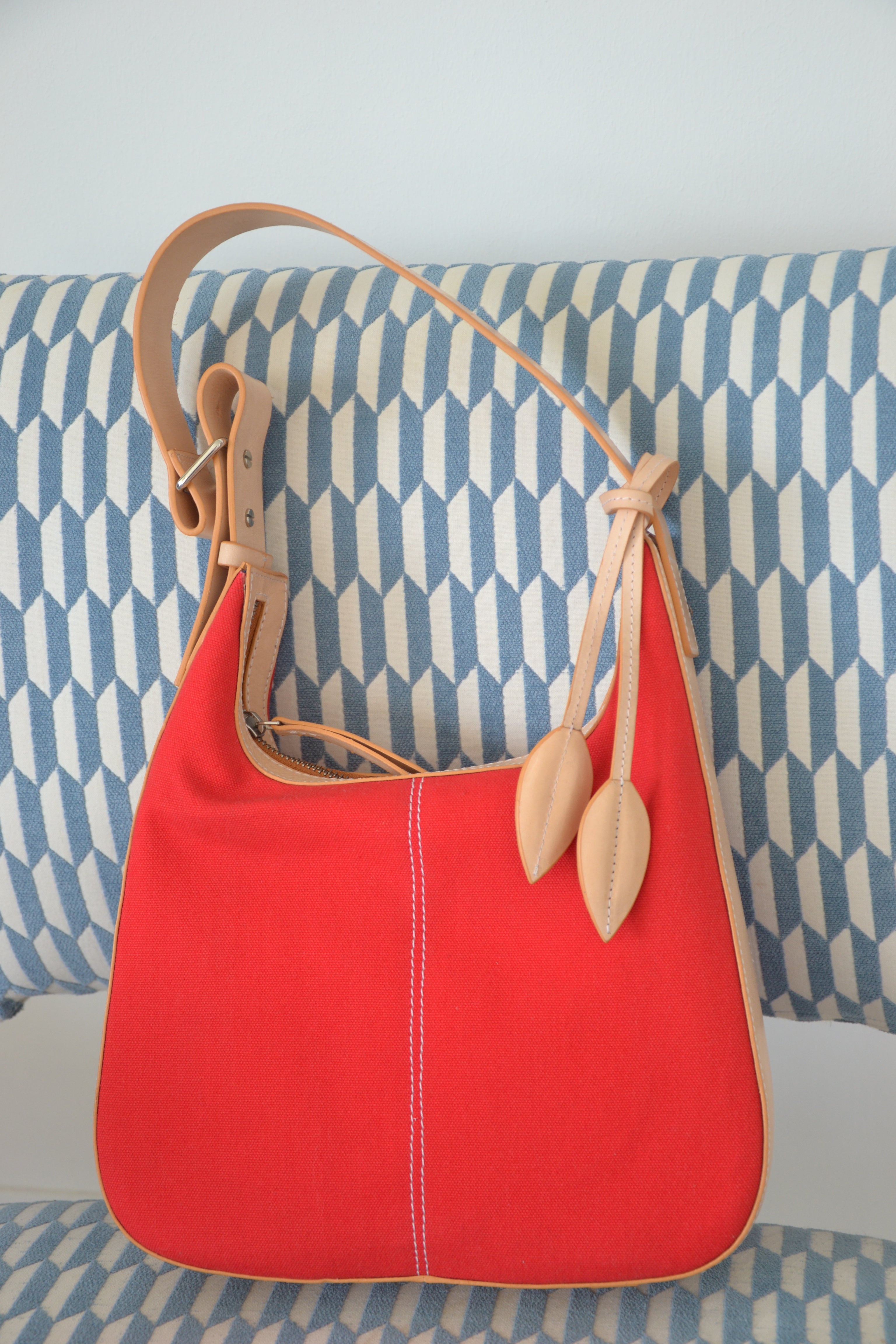 Bibiche Leather & Canvas - Red Natural